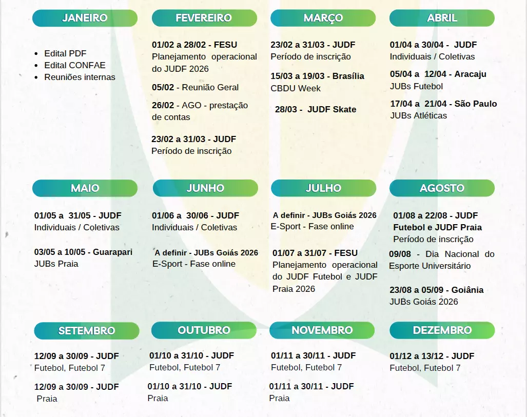 Calendário 2026